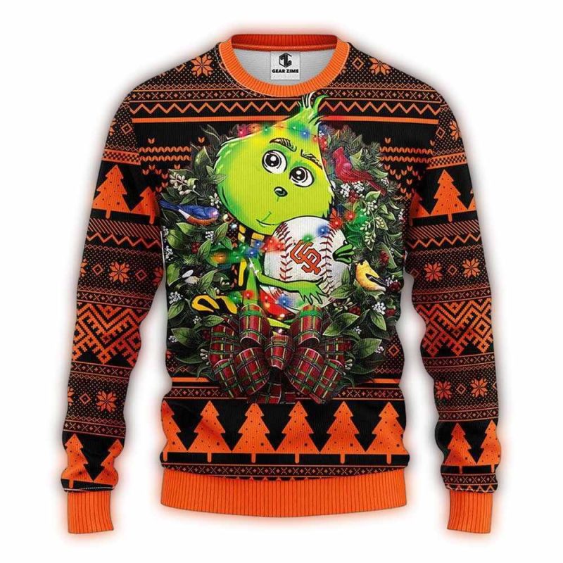 San Francisco Giants Grinch Hug Ugly Sweater 1