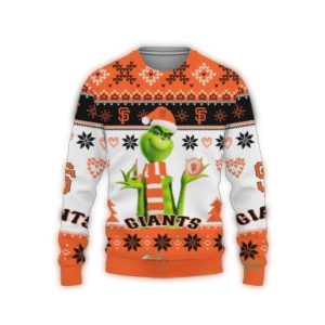 San Francisco Giants Grinch Holiday Ugly Sweater For Baseball Fans