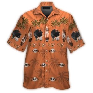 San Francisco Giants Hawaiian Shirt With Helmet And Coconut Design