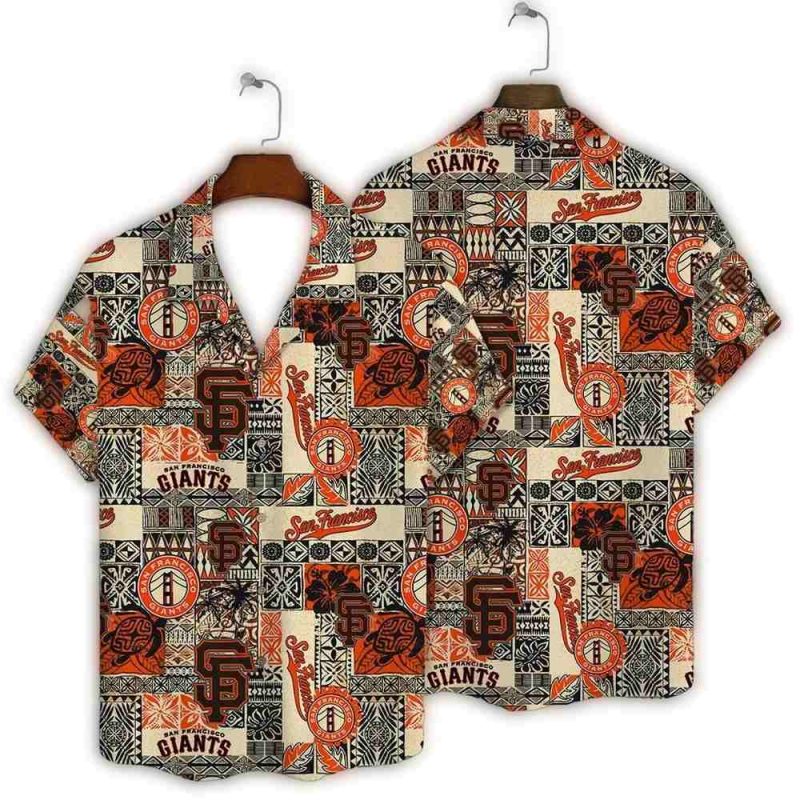 San Francisco Giants Heritage Patchwork Hawaiian Shirt 1