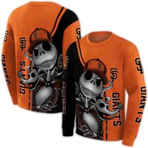 San Francisco Giants Jack Skellington All-Over Print Hoodie For Fans