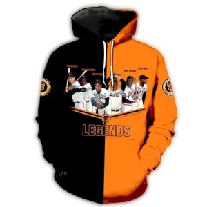 San Francisco Giants Legends Signature All-Over Print Hoodie For Fans