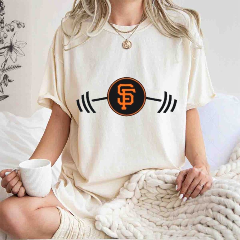 San Francisco Giants Mitch Haniger Barbell Workout T Shirt t shirt 1 1