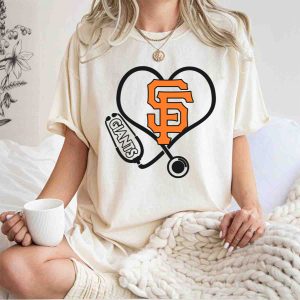 San Francisco Giants Nurse Love Heart Stethoscope T-Shirt For Fans