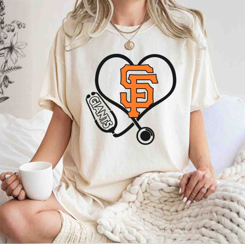 San Francisco Giants Nurse Love Heart Stethoscope T Shirt t shirt 1 1