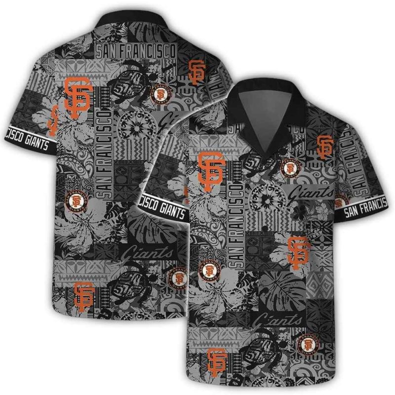 San Francisco Giants Patchwork Heritage Hawaiian Shirt 1