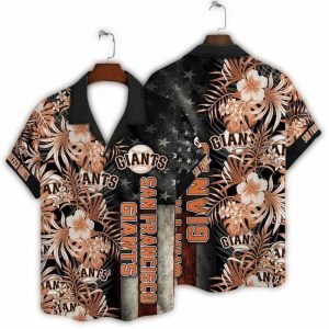 San Francisco Giants Floral Hawaiian Shirt - Patriotic Style Apparel