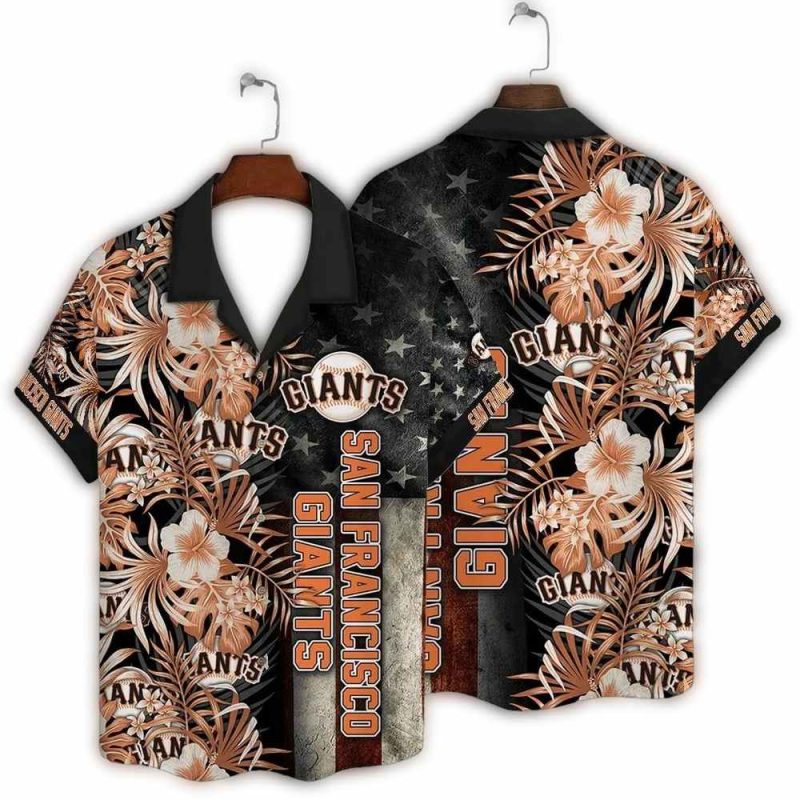 San Francisco Giants Patriot Floral Hawaiian Shirt 1