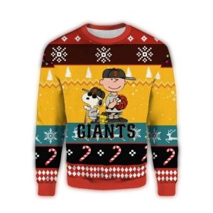 San Francisco Giants Peanuts Snoopy & Charlie Brown Ugly Christmas Sweater