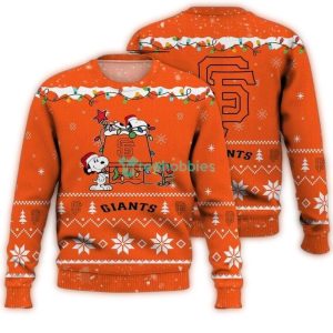 San Francisco Giants Peanuts Snoopy Santa Holiday Sweatshirt