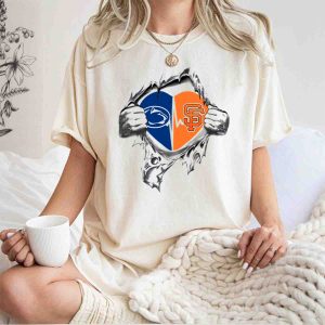 San Francisco Giants & Penn State Split Heart Hands T-Shirt For Fans