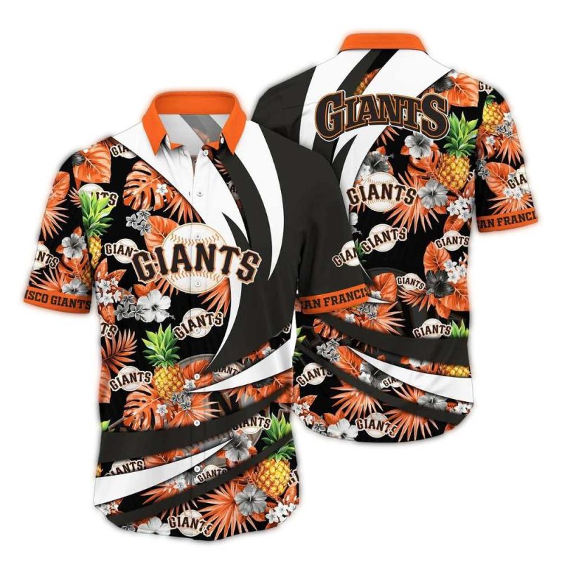 San Francisco Giants Pineapple Flower Pattern Hawaiian Shirt 1