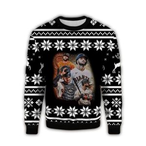 San Francisco Giants Ugly Christmas Sweater With Player Montage Design