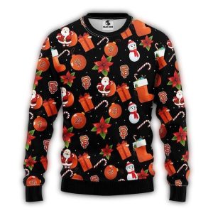 San Francisco Giants Christmas Ugly Sweater With Santa Claus & Snowman