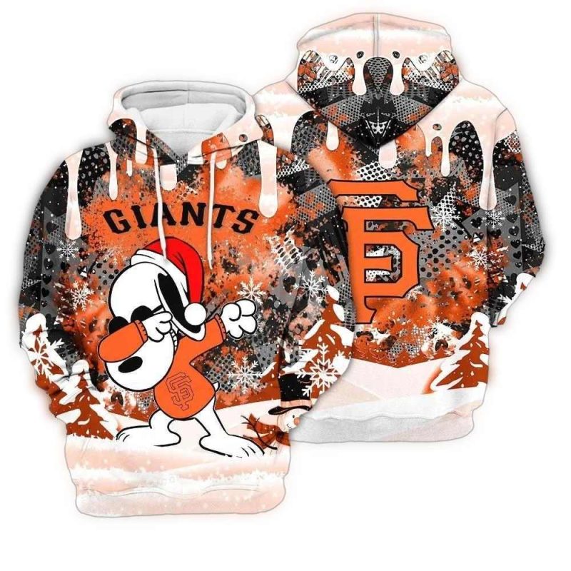 San Francisco Giants Snoopy Dabbing The Peanuts All over Print Hoodie 1