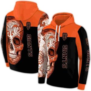San Francisco Giants Sugar Skull All-Over Print Hoodie For Fans