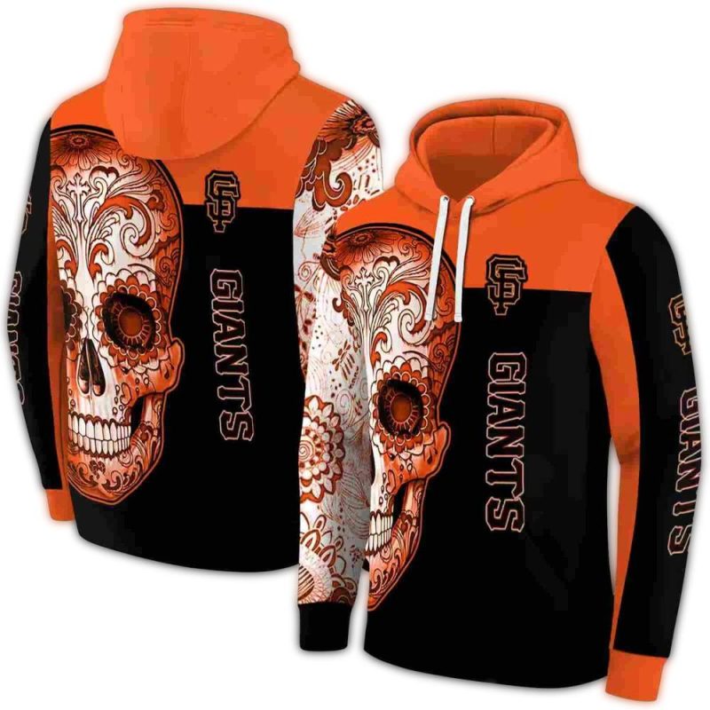 San Francisco Giants Sugar Skull All over Print Hoodie 1