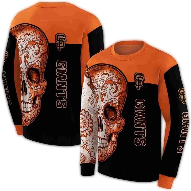 San Francisco Giants Sugar Skull All over Print Sweatshirt 1