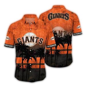 San Francisco Giants Sunset Palm Print Hawaiian Shirt For Fans