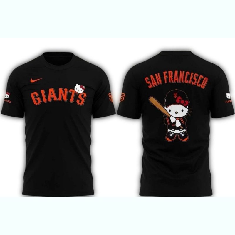 San Francisco Giants Sweet Style Hello Kitty Charm All over Print T Shirt 1