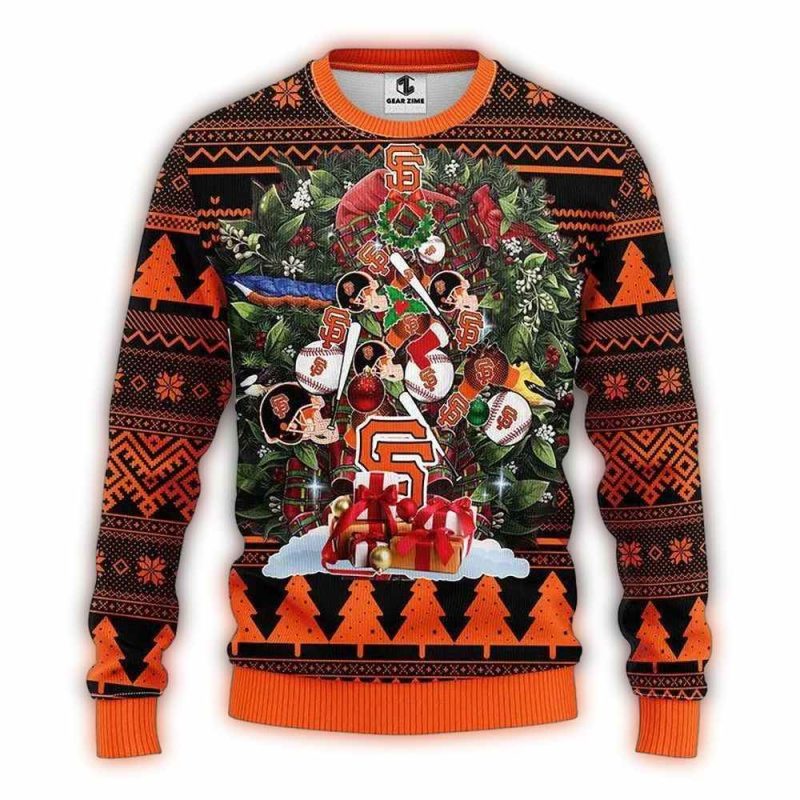 San Francisco Giants Tree Symbol Baseball Christmas Ugly Sweater 1