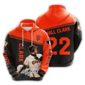 Will Clark San Francisco Giants Signature All Over Print Hoodie