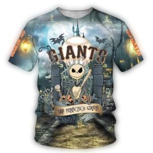 San Francisco Giants Jack Skellington All-Over Print T-Shirt For Fans