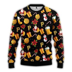 Pittsburgh Pirates Santa & Snowmen Ugly Christmas Sweater