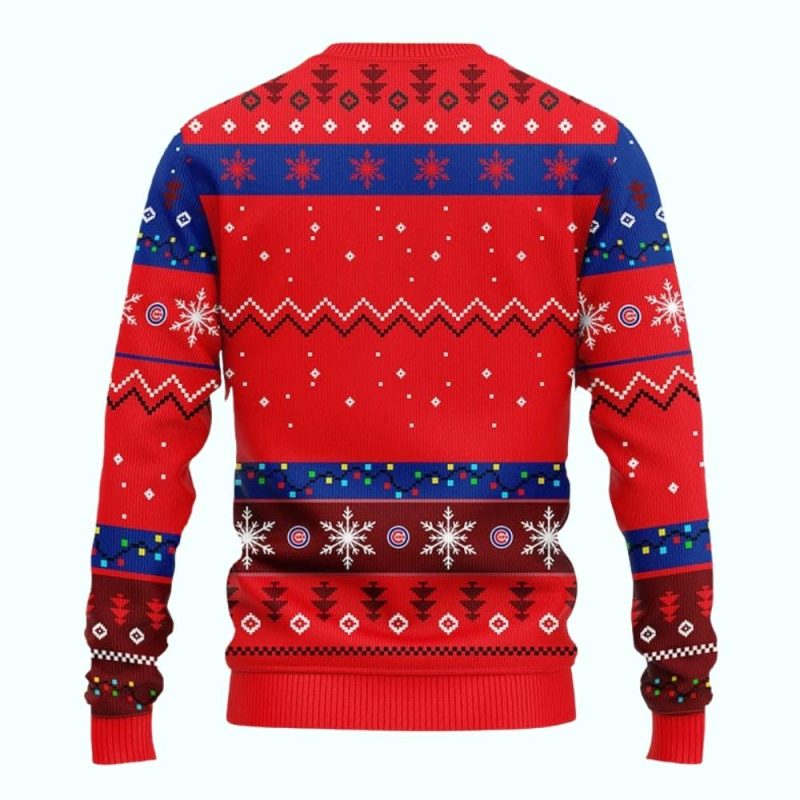 Santa Claus Dabbing Chicago Cubs Merry Christmas Ugly Sweater - Image 2