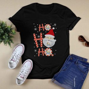 Festive Santa Claus Ho Ho Ho Christmas T-Shirt For Miami Marlins Fans