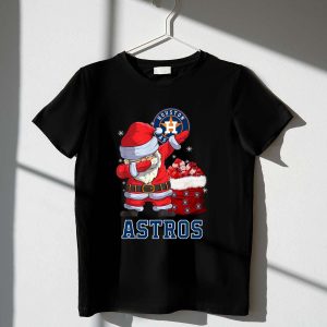 Santa Claus Dabbing Houston Astros Christmas T-Shirt For Holiday Cheer