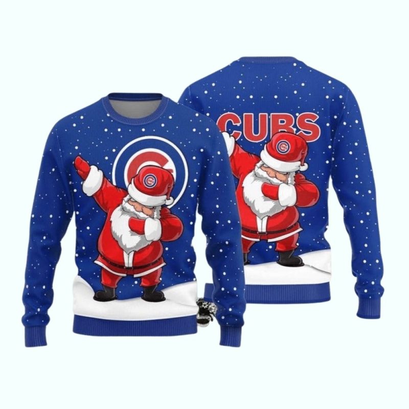 Santa Dab Chicago Cubs Ugly Sweater