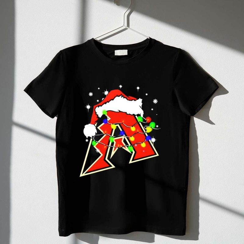 Santa Hat Arizona Diamondbacks Christmas Lights T Shirt t shirt 1 1