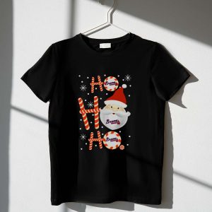 Santa Ho Ho Ho Atlanta Braves Christmas Baseball Fan T-Shirt