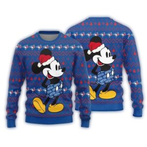 Santa Mickey Toronto Blue Jays Christmas Ugly Sweater