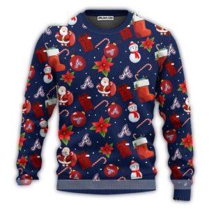 Atlanta Braves Santa Snowman Gifts Ugly Holiday Sweater For Fans