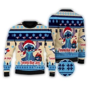 Santa Stitch Toronto Blue Jays Christmas Ugly Sweater