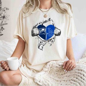 Seahawks & La Dodgers Heart Breakthrough Dual T-Shirt For Fans