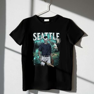 Seattle Skeleton Halloween Baseball T-Shirt For Spooky Fans