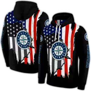 Seattle Mariners American Pride All Over Print Hoodie