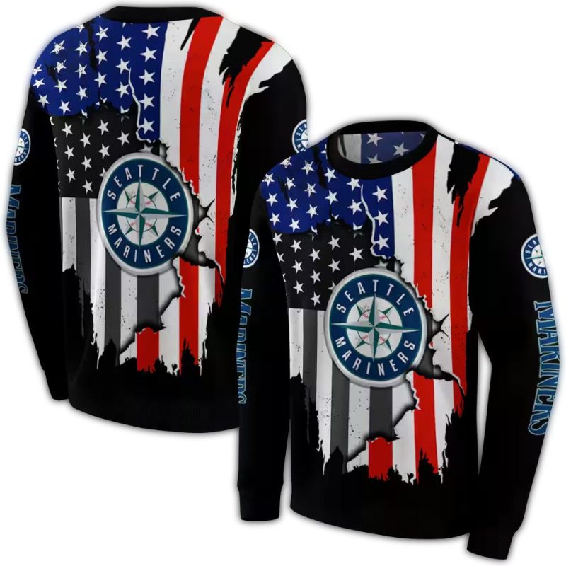 Seattle Mariners American Pride AOP Sweatshirt 1
