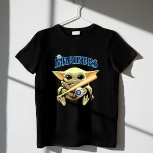Baby Yoda Baseball T-Shirt For Seattle Mariners Fans