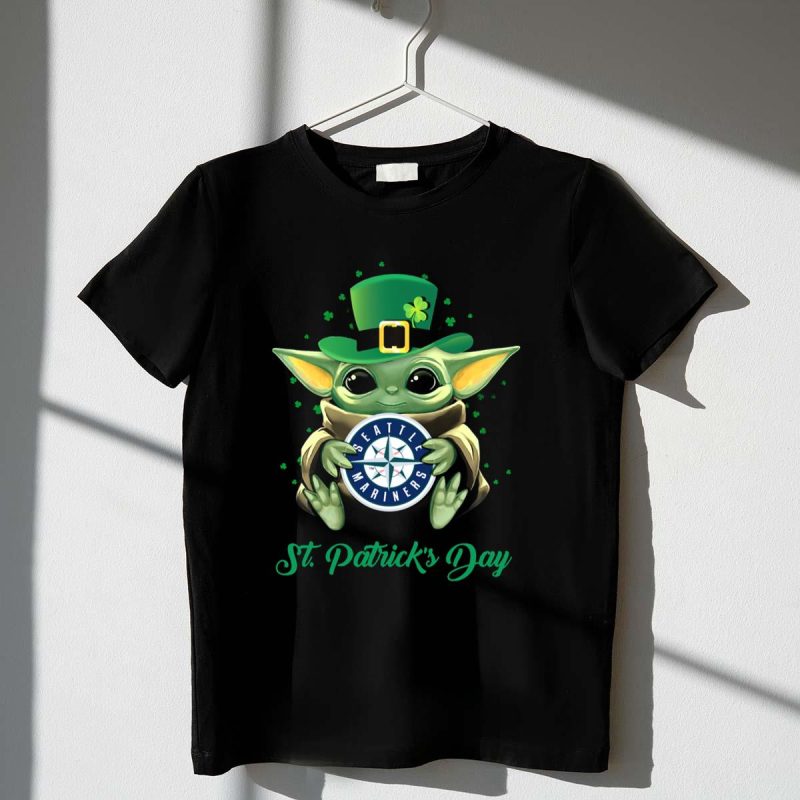 Seattle Mariners Baby Yoda St Patricks Day T Shirt t shirt 1 1