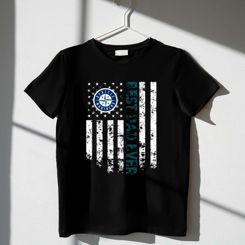 Seattle Mariners Best Dad Ever Distressed Flag T Shirt t shirt 1 1