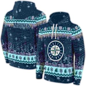Seattle Mariners Christmas Trees All Over Print Hoodie