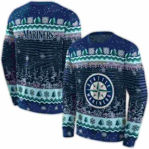 Seattle Mariners Christmas Trees All Over Print Sweatshirt