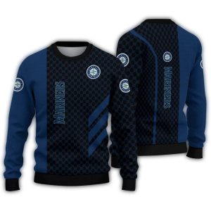 Seattle Mariners Circles Graphic Sweatshirt - Cozy Ugly Sweater