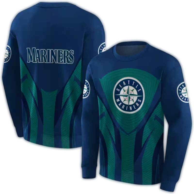 Seattle Mariners Concentric Lines AOP Sweatshirt 1