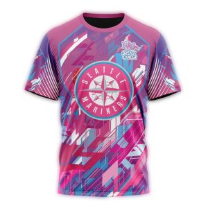 Seattle Mariners Fearless Against Breast Cancer All Over Print T Shirt