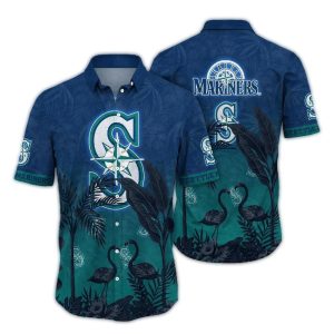 Vintage Seattle Mariners Flamingo Landscape Hawaiian Shirt For Fans